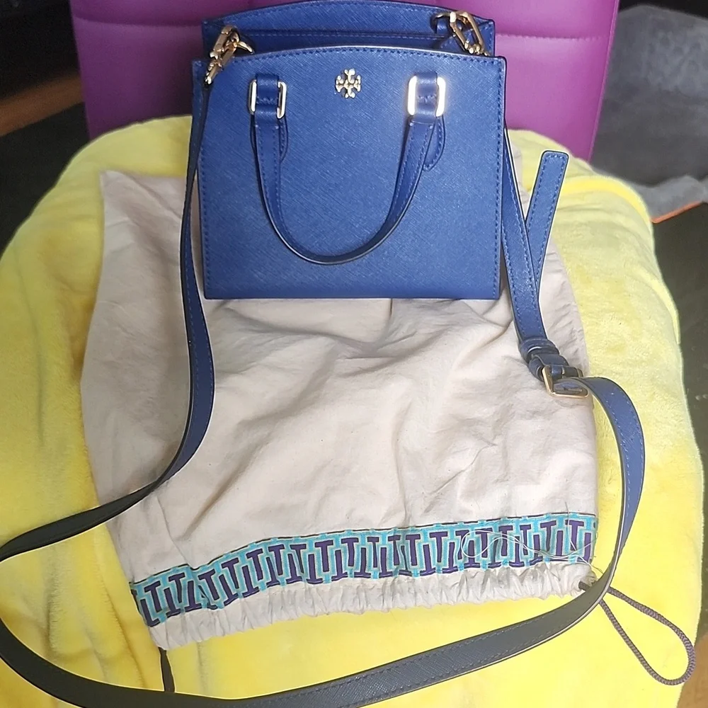 Tory Burch Blue Satchel New - Picture 2 of 8